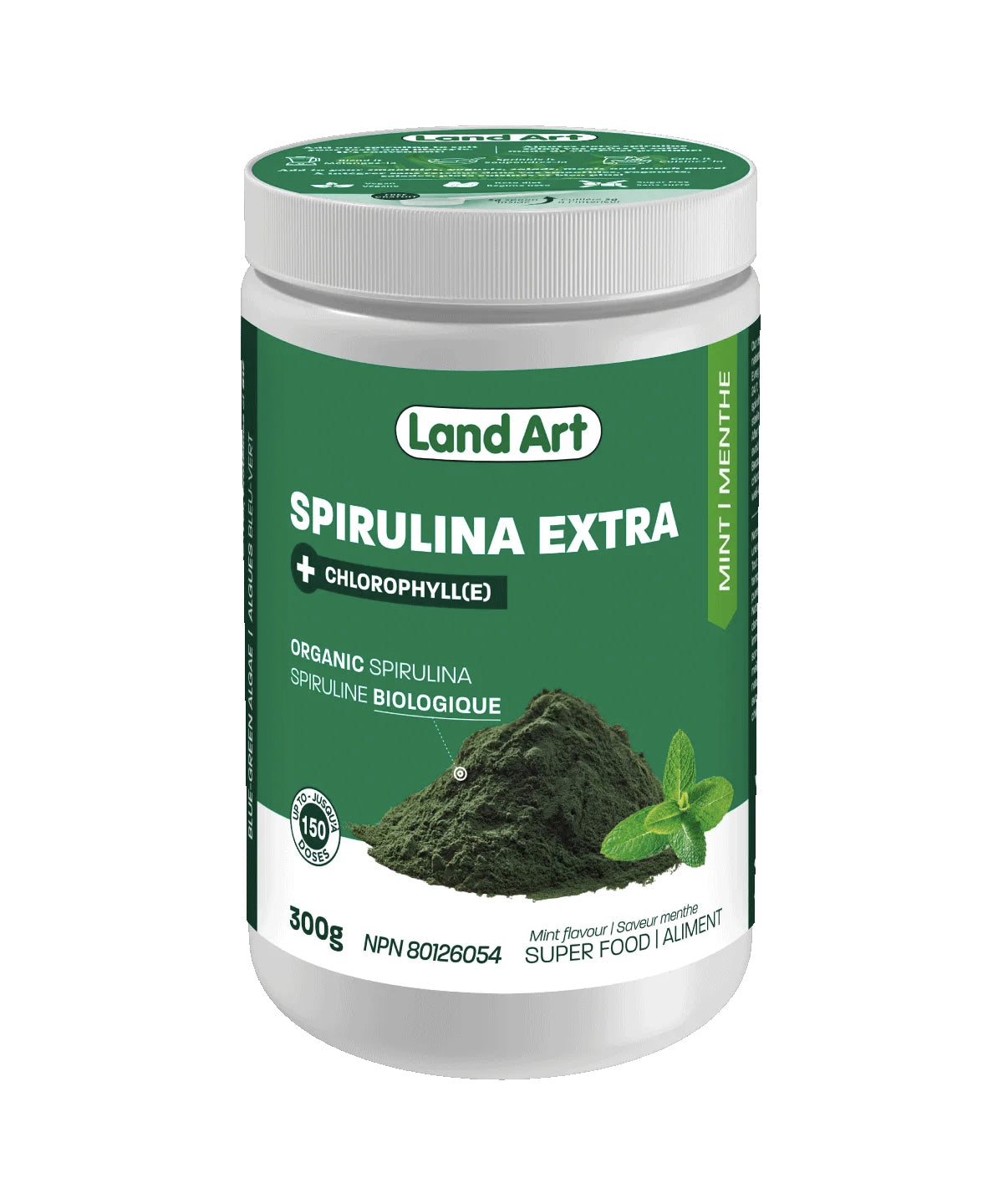 Spiruline Extra Biologique - Land Art - 300g (poudre) - Saveur Menthe